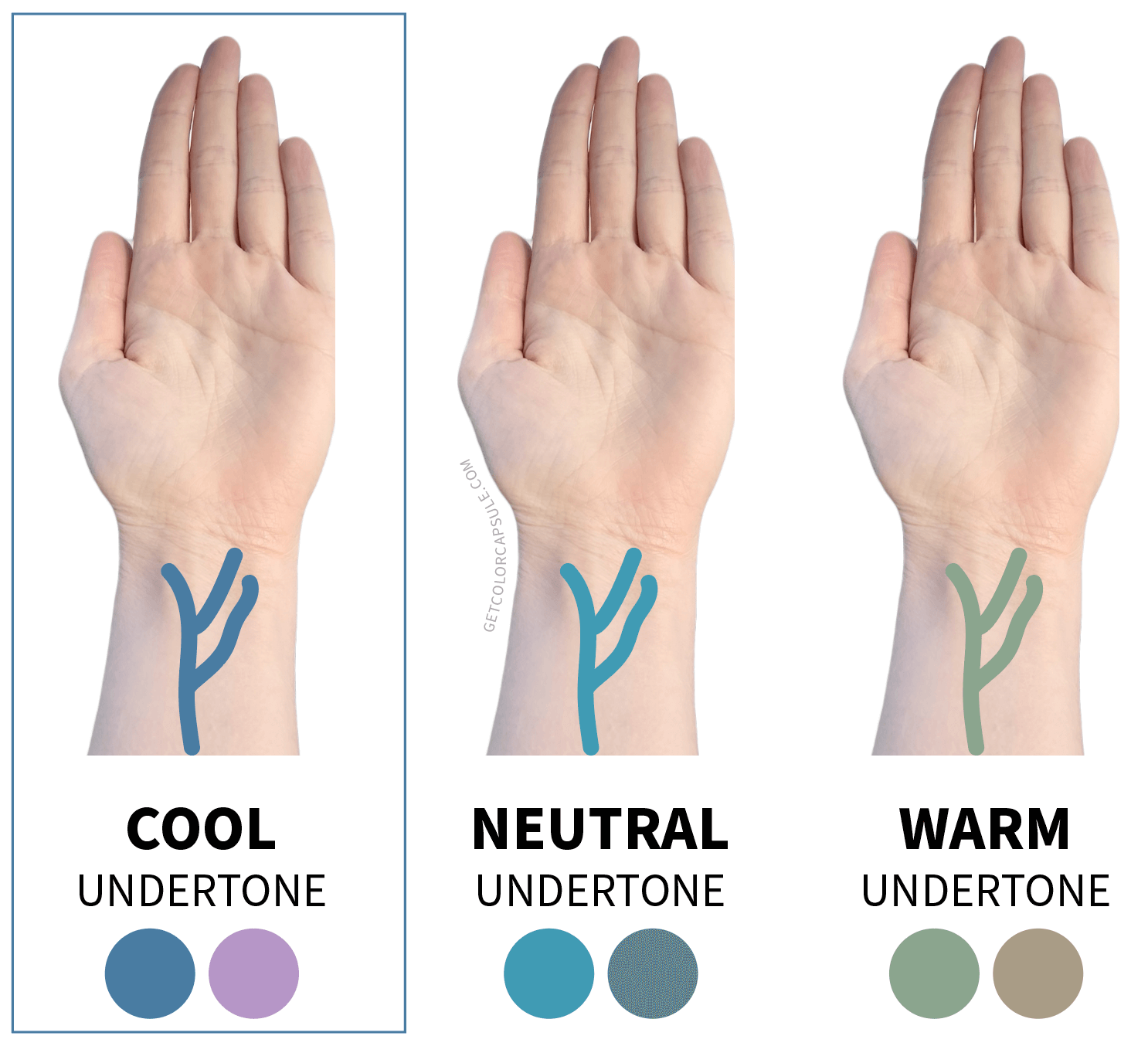 Wrist vein test determien undertone cool undertone soft summer color palette
